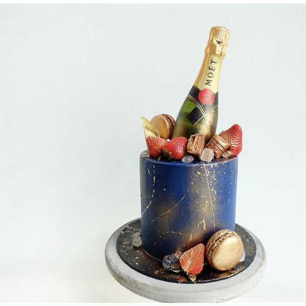 Blue Moet Cake